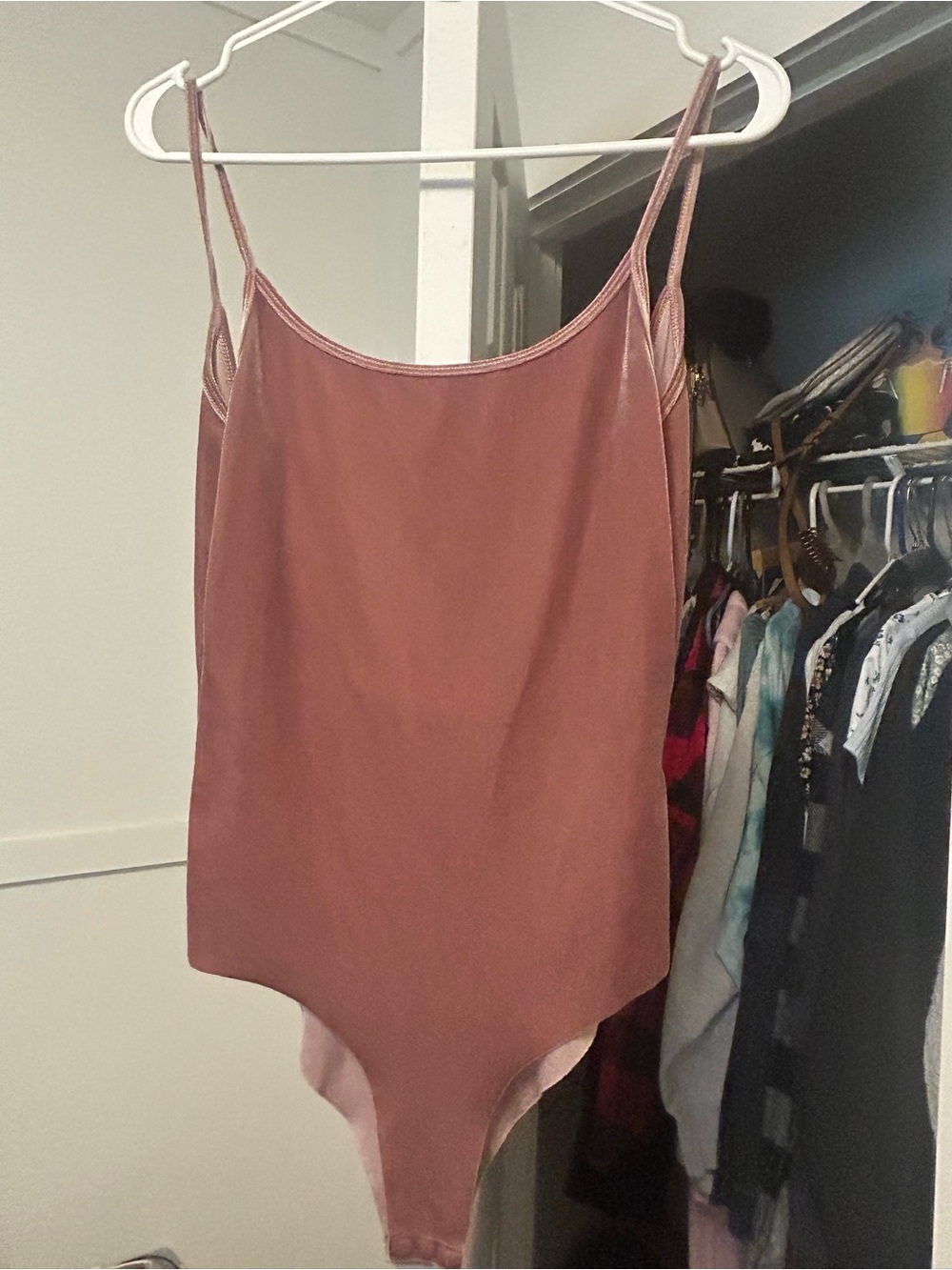 Zara Rose Mauve Satin Cami Bodysuit